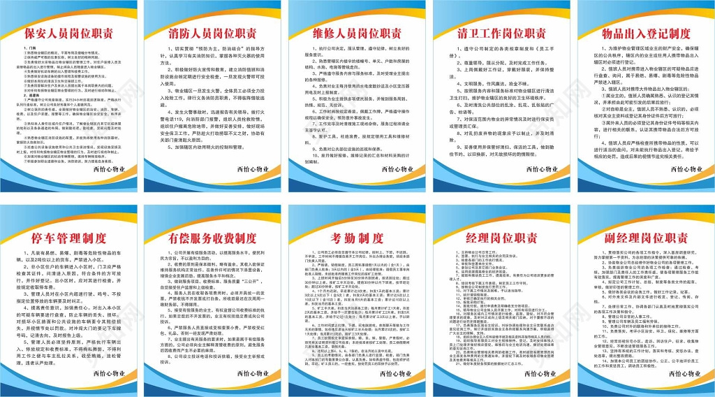 精诚服务，安居乐业——XX物业管理中心岗位职责公示